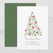 Waterverf Botanische Corporate Modern Tree Feestdagenkaart (Voorkant / Achterkant)