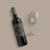 Waterverf botanische dhr. & mrs. wijn etiket