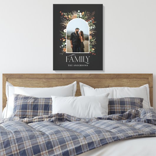 Waterverf botanische elegant canvas afdruk (Insitu (Slaapkamer))