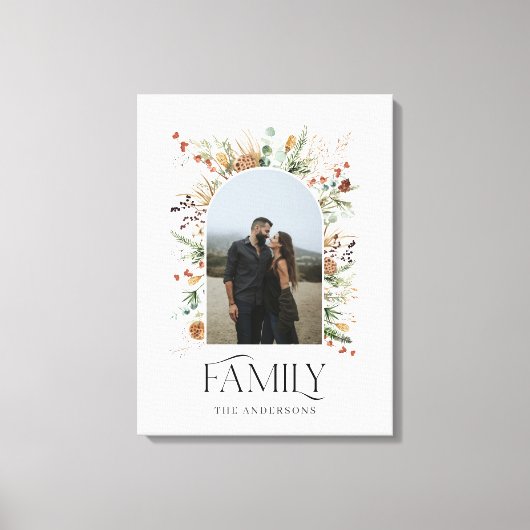 Waterverf botanische elegant voor familiefoto canvas afdruk (Voorkant)