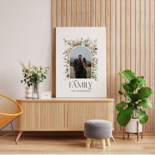 Waterverf botanische elegant voor familiefoto canvas afdruk