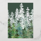 Waterverf botanische elegante kerstavond folie feestdagenkaart (Achterkant)