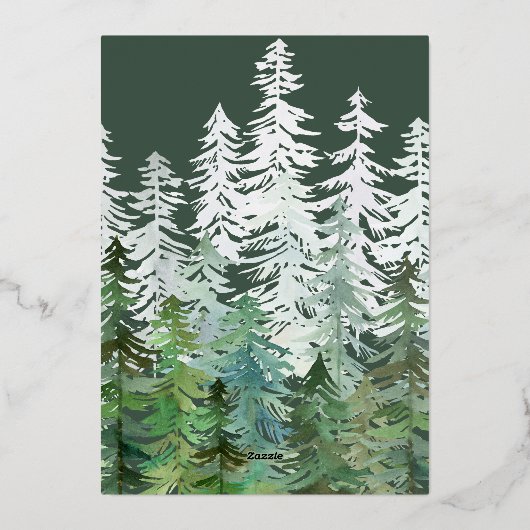 Waterverf botanische elegante kerstavond folie feestdagenkaart (Achterkant)