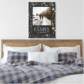 Waterverf botanische elegante moderne familiefoto canvas afdruk (Insitu (Slaapkamer))