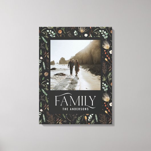 Waterverf botanische elegante moderne familiefoto canvas afdruk (Voorkant)