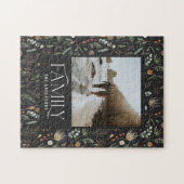 Waterverf botanische elegante moderne familiefoto legpuzzel (Horizontaal)