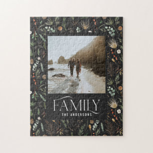 Waterverf botanische elegante moderne familiefoto legpuzzel