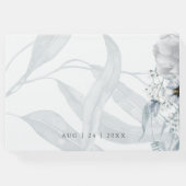 Waterverf Botanische en Florale in Dusty Blue Gastenboek (Achterkant)