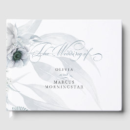 Waterverf Botanische en Florale in Dusty Blue Gastenboek
