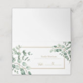 Waterverf Botanische eucalyptus groen bruiloft Plaatskaartje (Buitenkant ongevouwen)