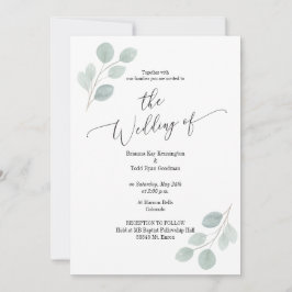 Waterverf Botanische Eucalyptusuitnodiging Kaart