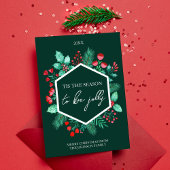 Waterverf Botanische Familie Kerstmis Feestdagenkaart