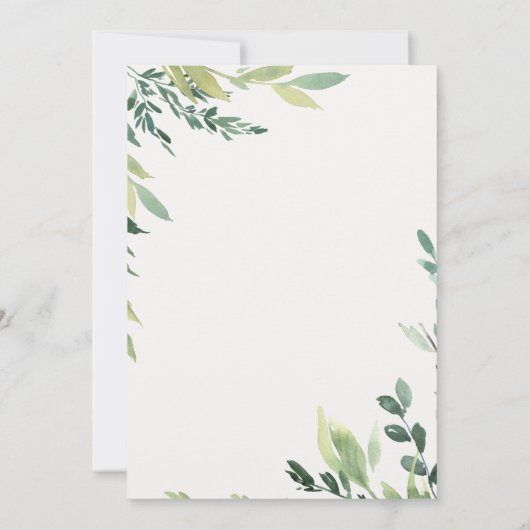 Waterverf Botanische Familie Uitnodiging (Achterkant)