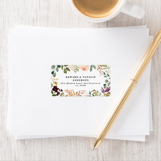 waterverf botanische flora en naaldbladeren etiket (Insitu)