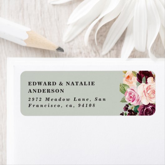 waterverf botanische flora en naaldbladeren etiket (Insitu)