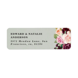 waterverf botanische flora en naaldbladeren etiket