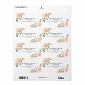 waterverf botanische flora en naaldbladeren etiket (Full Sheet)