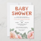 Waterverf Botanische Floral Baby shower Kaart (Voorkant)