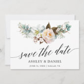 Waterverf Botanische Floral Calligrafie Save The Date (Voorkant)