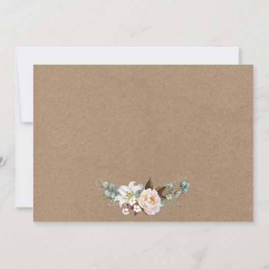 Waterverf Botanische Floral Calligraphy Kraft Save The Date (Achterkant)