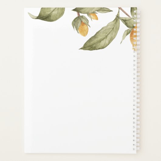 Waterverf botanische Floral Planner & Organizer (Achterkant)