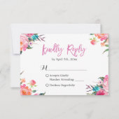 Waterverf Botanische Floral Wedding RSVP Reactie (Voorkant)