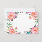 Waterverf Botanische Floral Wedding RSVP Reactie Kaartje (Achterkant)
