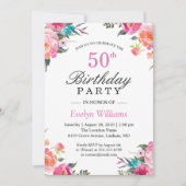 Waterverf Botanische Floral Wreator Birthday Party Kaart (Voorkant)