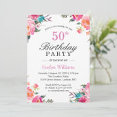 Waterverf Botanische Floral Wreator Birthday Party Kaart (Staand voorkant)