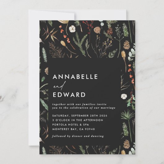 Waterverf botanische florale  kaart (Voorkant)