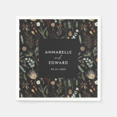 Waterverf botanische florale  servet (Voorkant)