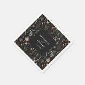 Waterverf botanische florale  servet (Hoek)