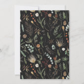 Waterverf botanische florale zwarte moderne weduwn kaart (Achterkant)