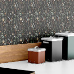 Waterverf botanische floranjezwart, groen-modern tegeltje<br><div class="desc">Waterverf botanische florale stijlvolle trendy modern ,  minimaal zwart ,  terracotta en groen sage design .</div>
