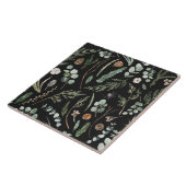 Waterverf botanische floranjezwart, groen-modern tegeltje (Zijkant)