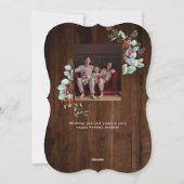 Waterverf Botanische foto Donker hout Feestdagenkaart (Achterkant)