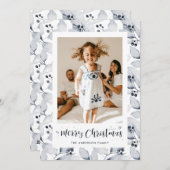 Waterverf Botanische Foto Vrolijk Kerstfeest Kaart (Voorkant / Achterkant)