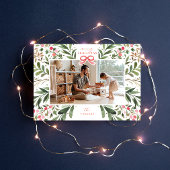 Waterverf Botanische Frame Platte Kerstkaart