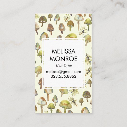Waterverf Botanische Fungi-paddenstoelen Natuur Visitekaartje (Achterkant)