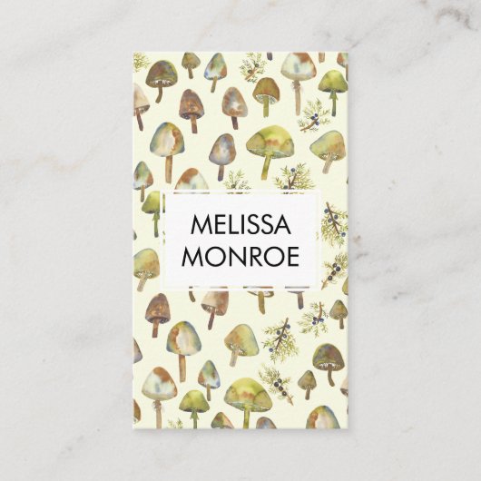 Waterverf Botanische Fungi-paddenstoelen Natuur Visitekaartje (Voorkant)