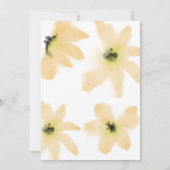 Waterverf Botanische Gele Bloemen Bruiloft Kaart (Achterkant)