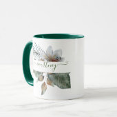 Waterverf botanische gepersonaliseerde mok (Voorkant links)