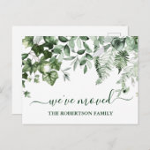 Waterverf Botanische Greenery-adreswijziging Briefkaart (Voorkant / Achterkant)