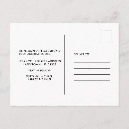 Waterverf Botanische Greenery-adreswijziging Briefkaart (Achterkant)