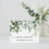 Waterverf Botanische Greenery-adreswijziging Briefkaart (Staand voorkant)