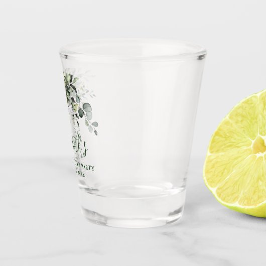 Waterverf Botanische Greenery Bachelorette Party Shot Glas (Rechts)