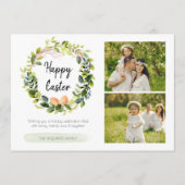 Waterverf Botanische Greenery Familie FotoPasen Feestdagenkaart (Voorkant)