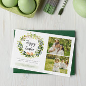 Waterverf Botanische Greenery Familie FotoPasen Feestdagenkaart