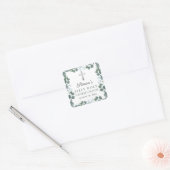 Waterverf Botanische Greenery First Heilige Commun Vierkante Sticker (Envelop)