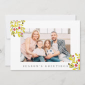 Waterverf Botanische Greenery Foliage Kerstmis Feestdagenkaart (Voorkant)